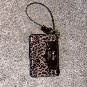 Super cute leopard COACH wristlet